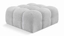 Ames Boucle Fabric Upholstered Modular Ottoman - Grey