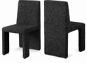 Benson Linen Textured Fabric Upholstered Dining Chair - Black