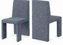 Benson Linen Textured Fabric Upholstered Dining Chair - Blue