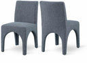Gramercy Linen Textured Fabric Upholstered Dining Chair - Blue