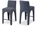 Gramercy Linen Textured Fabric Upholstered Bar / Counter Stools - Blue