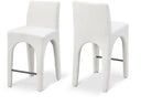 Gramercy Linen Textured Fabric Upholstered Bar / Counter Stools - Cream