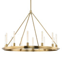Aged Brass Chambers Chandelier 45" by Hudson Valley