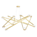 Aged Brass Orbit Chandelier 57.5" by Hudson Valley, view 2