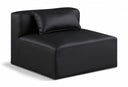 Cube Vegan Leather Armless Modular Chair - Black