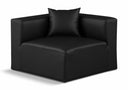 Cube Vegan Leather Corner Modular Chair - Black