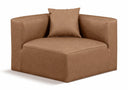 Cube Vegan Leather Corner Modular Chair - Brown
