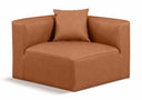 Cube Vegan Leather Corner Modular Chair - Cognac