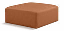 Cube Vegan Leather Modular Ottoman - Cognac