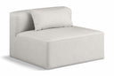 Cube Vegan Leather Armless Modular Chair - Cream