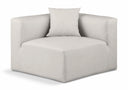 Cube Vegan Leather Corner Modular Chair - Cream