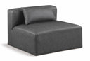 Cube Vegan Leather Armless Modular Chair - Grey