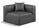 Cube Vegan Leather Corner Modular Chair - Grey