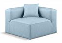 Cube Vegan Leather Corner Modular Chair - Light Blue