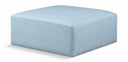 Cube Vegan Leather Modular Ottoman - Light Blue