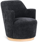 Clarita Chenille Fabric Upholstered Swivel Accent Chair - Black