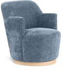 Clarita Chenille Fabric Upholstered Swivel Accent Chair - Blue