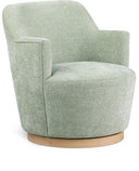 Clarita Chenille Fabric Upholstered Swivel Accent Chair - Green