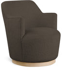 Clarita Boucle Fabric Upholstered Swivel Accent Chair - Brown