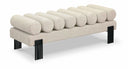 Akeela Linen Textured Fabric Upholstered Bench - Beige