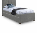 Hudson Vegan Leather Upholstered Twin Trundle Bed - Grey