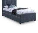 Hudson Vegan Leather Upholstered Twin Trundle Bed - Blue