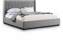 Logan Linen Textured Fabric Upholstered Bed - Grey