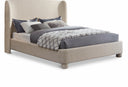 Penny Linen Textured Fabric Upholstered Bed - Beige