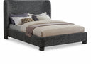 Penny Linen Textured Fabric Upholstered Bed - Black