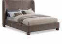 Penny Linen Textured Fabric Upholstered Bed - Brown
