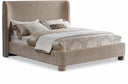 Penny Chenille Fabric Upholstered Bed - Beige