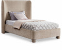 Penny Chenille Fabric Upholstered Twin Bed - Beige