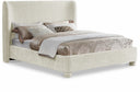Penny Chenille Fabric Upholstered Bed - Cream