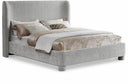 Penny Chenille Fabric Upholstered Bed - Grey