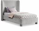 Penny Chenille Fabric Upholstered Twin Bed - Grey