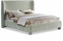 Penny Chenille Fabric Upholstered Bed - Green