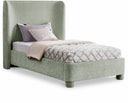 Penny Chenille Fabric Upholstered Twin Bed - Green
