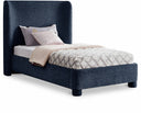 Penny Chenille Fabric Upholstered Twin Bed - Blue