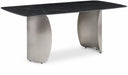 Niya 71" Sintered Stone Top And Steel Base Dining Table - Black