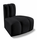 Arc Vegan Leather Upholstered Reverse Modular Corner Chair - Black