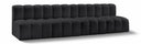 Arc 119" Vegan Leather Upholstered 4pc. Modular Sectional - Black