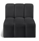 Arc Vegan Leather Upholstered Straight Modular Chair - Black