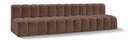 Arc 119" Vegan Leather Upholstered 4pc. Modular Sectional - Brown