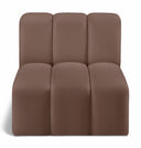 Arc Vegan Leather Upholstered Straight Modular Chair - Brown