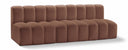 Arc 89.5" Vegan Leather Upholstered 3pc. Modular Sectional - Cognac