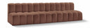 Arc 119" Vegan Leather Upholstered 4pc. Modular Sectional - Cognac