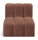 Arc Vegan Leather Upholstered Straight Modular Chair - Cognac