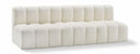 Arc 89.5" Vegan Leather Upholstered 3pc. Modular Sectional - Cream