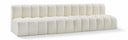 Arc 119" Vegan Leather Upholstered 4pc. Modular Sectional - Cream