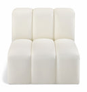 Arc Vegan Leather Upholstered Straight Modular Chair - Cream